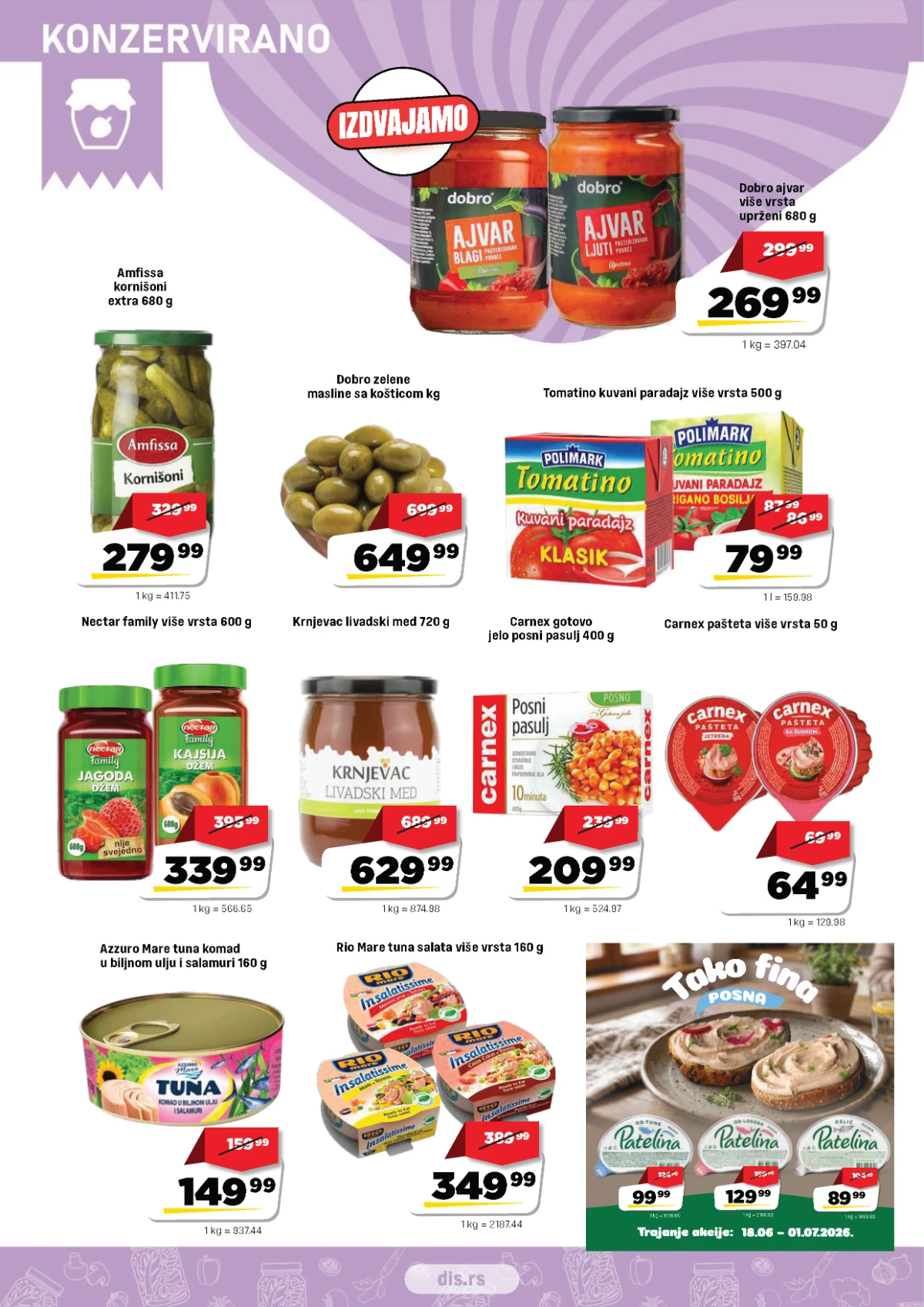 DIS katalog strana 8 – konzervirani proizvodi i dodaci jelima