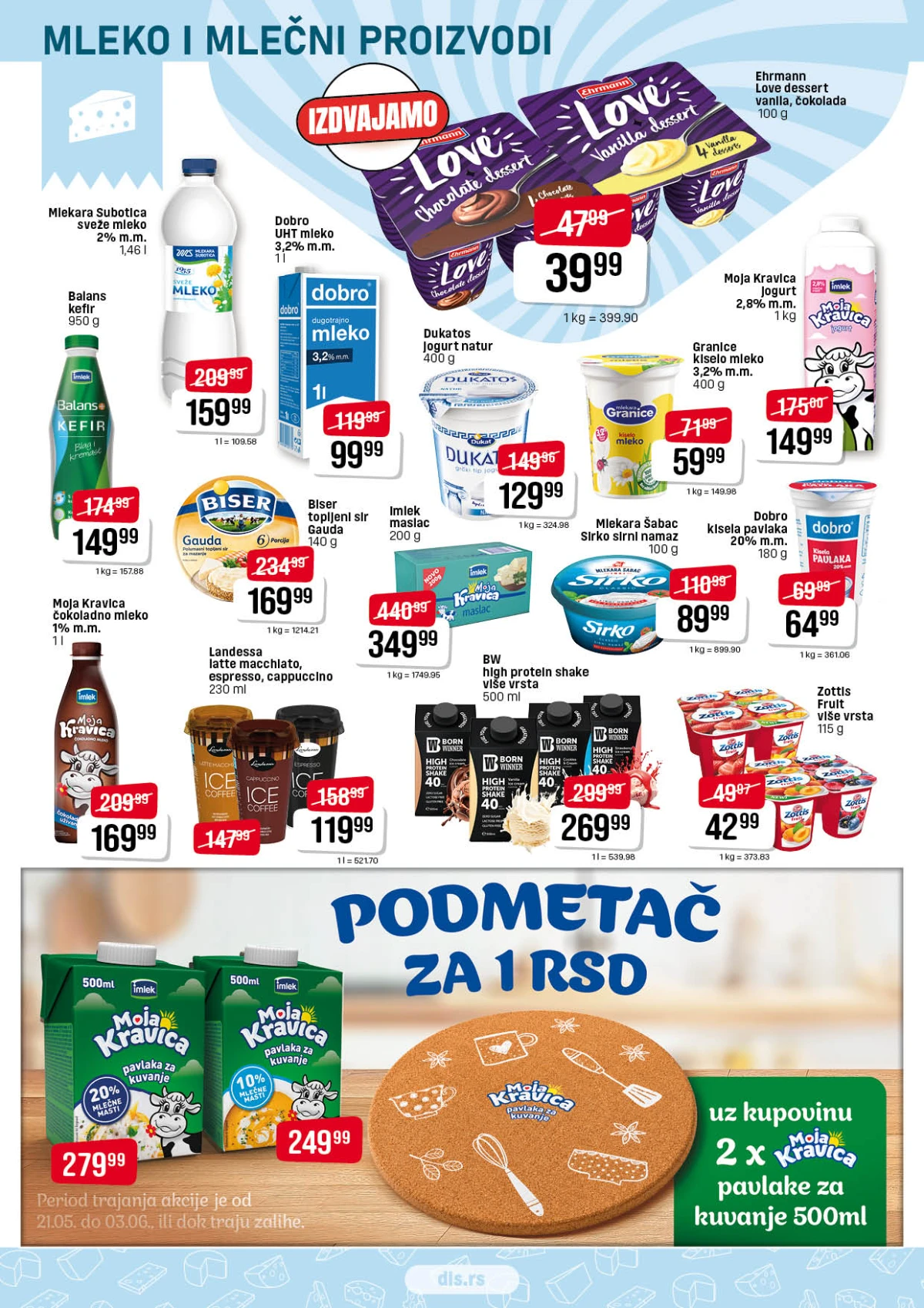 DIS katalog mlečni proizvodi maj i jun 2026 – mleko, jogurt, sir i pavlaka po akcijskim cenama