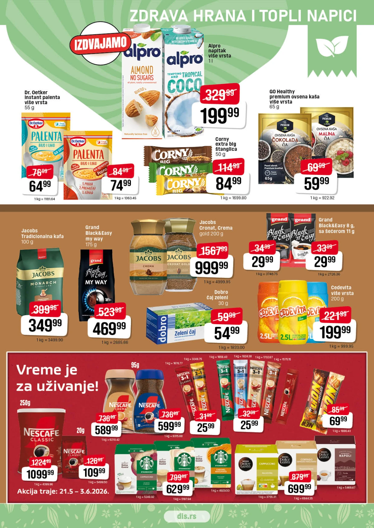 DIS akcija 21.05–03.06.2026 – meso, delikates i prehrambeni proizvodi na sniženju DIS katalog maj i jun 2026 – meso, prehrana i proizvodi za svakodnevnu kupovinu po akcijskim cenama