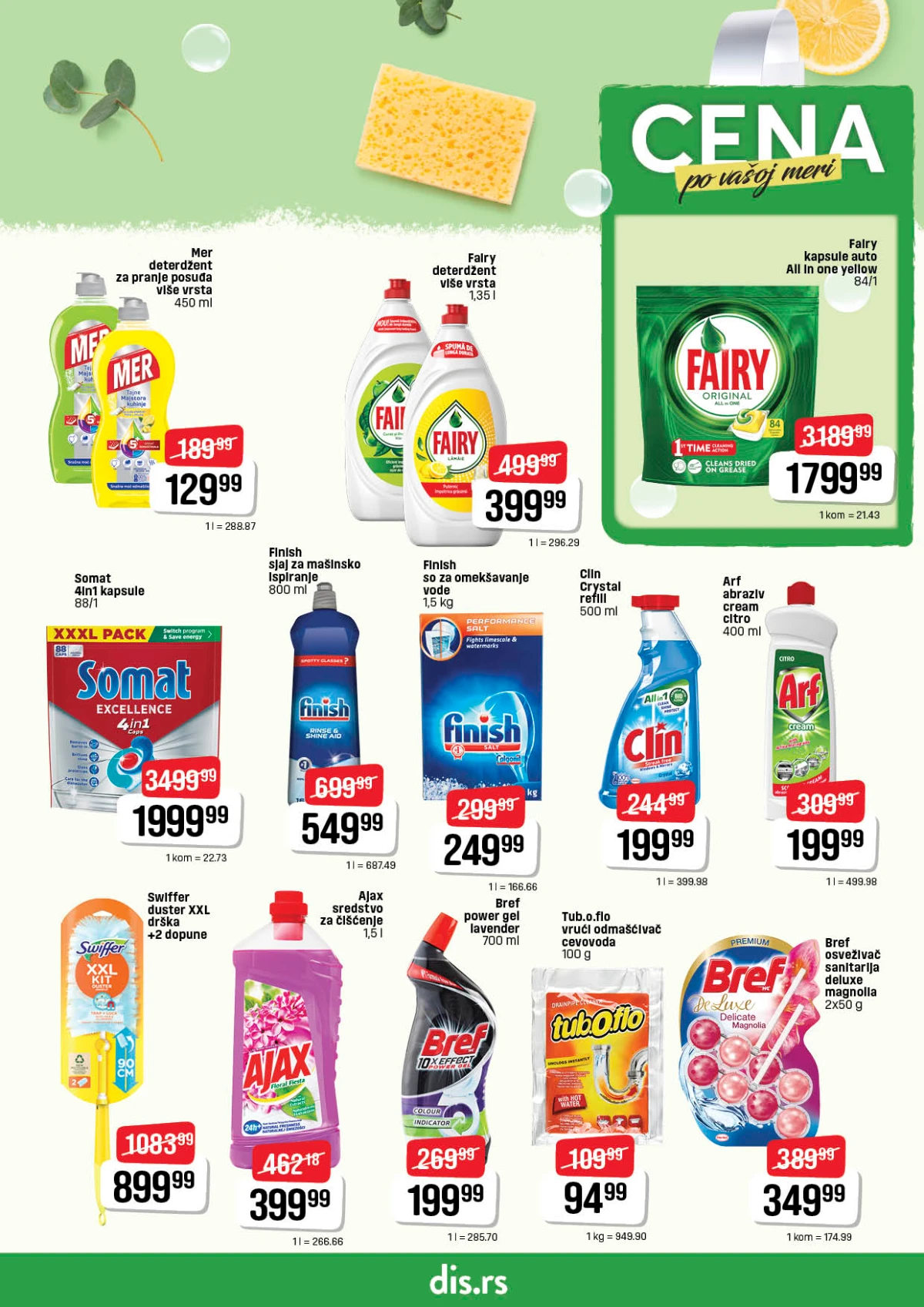 DIS katalog maj i jun 2026 – kućna hemija, Fairy, Somat, Bref i sredstva za čišćenje