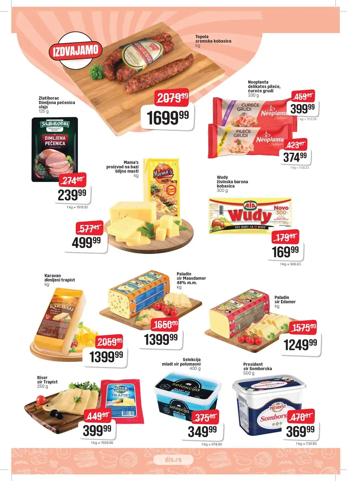 DIS katalog – Uskrs akcija 2026 strana 3 DIS katalog sniženja za Uskrs strana 3 – prehrana i kućne potrepštine Srbija