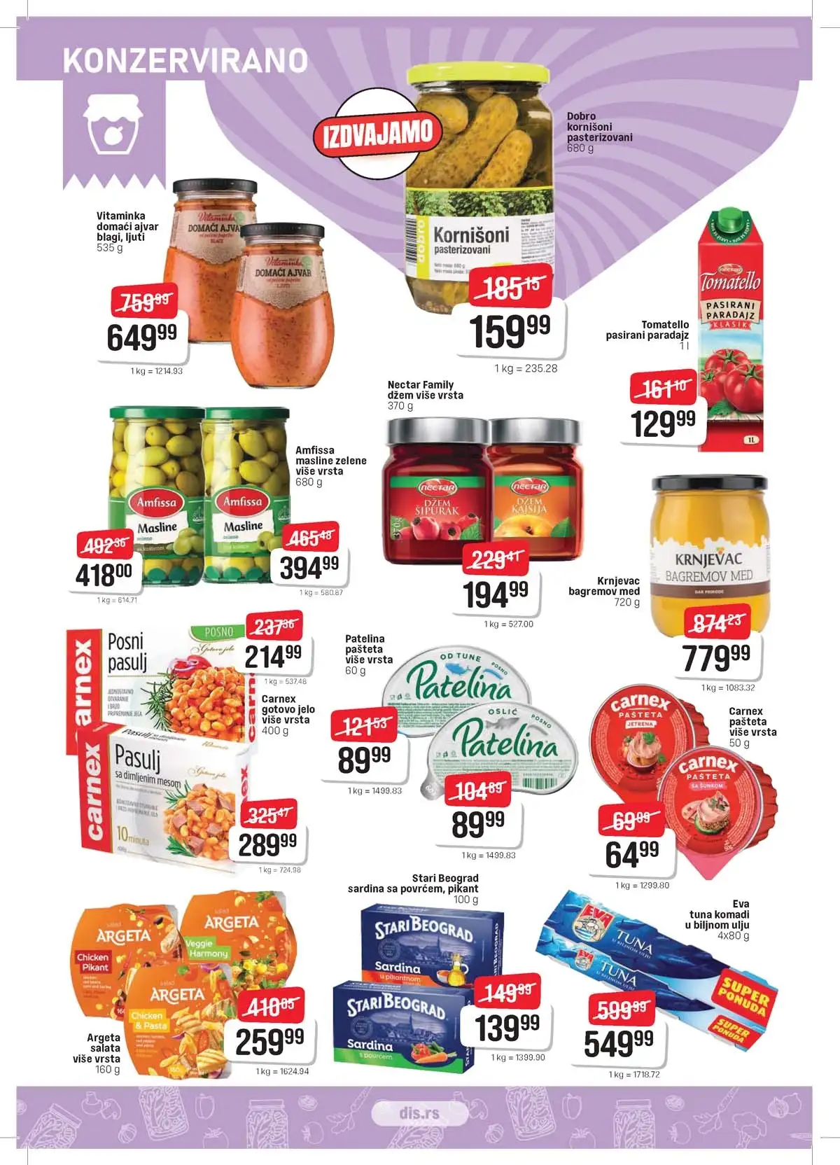 DIS katalog – Uskrs akcija 2026 strana 8 DIS katalog sniženja za Uskrs strana 8 – prehrana i kućne potrepštine Srbija