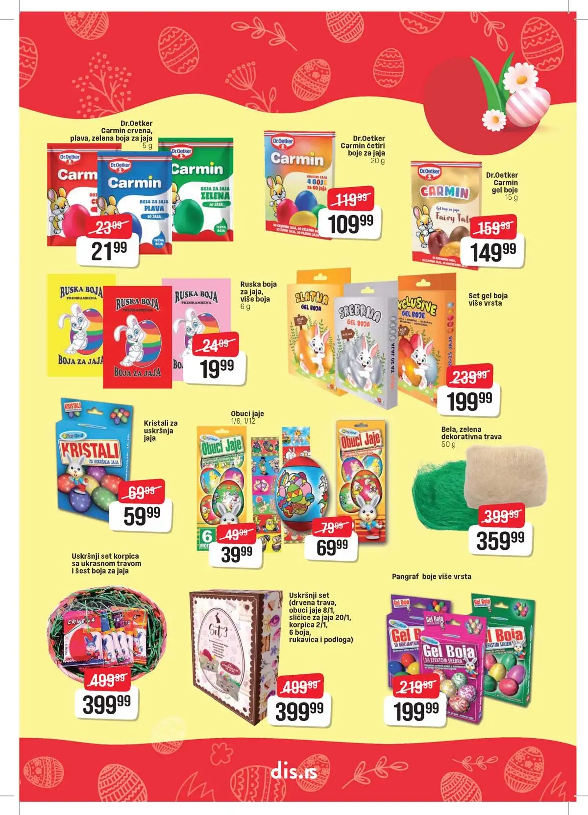 DIS katalog – Uskrs akcija 2026 strana 15 DIS katalog sniženja za Uskrs strana 15 – prehrana i kućne potrepštine Srbija
