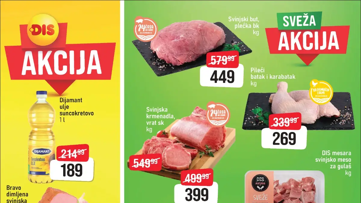 DIS katalog akcija do 14.05.2026 – meso, kafa i Coca-Cola na sniženju