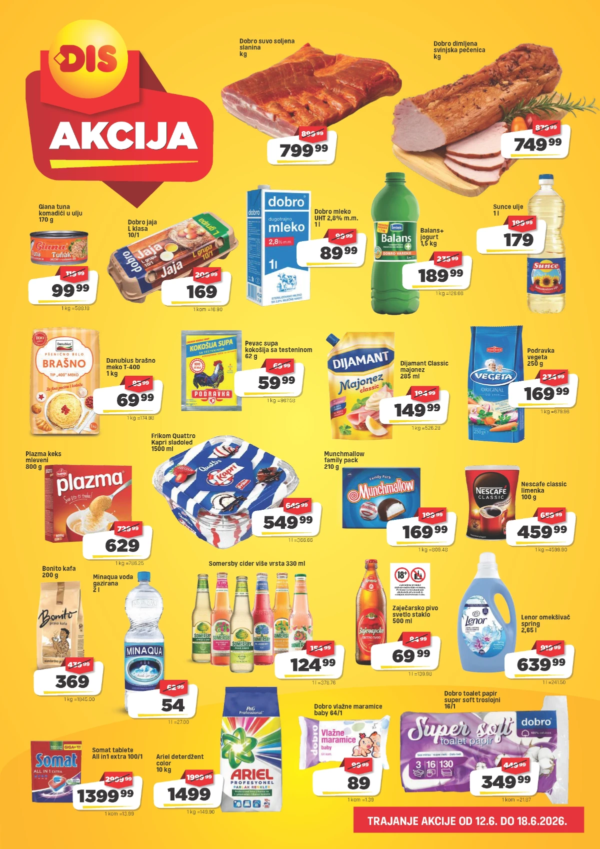 DIS katalog strana 2 – kafa, jaja, mleko, ulje, sladoled i proizvodi za domaćinstvo na akciji