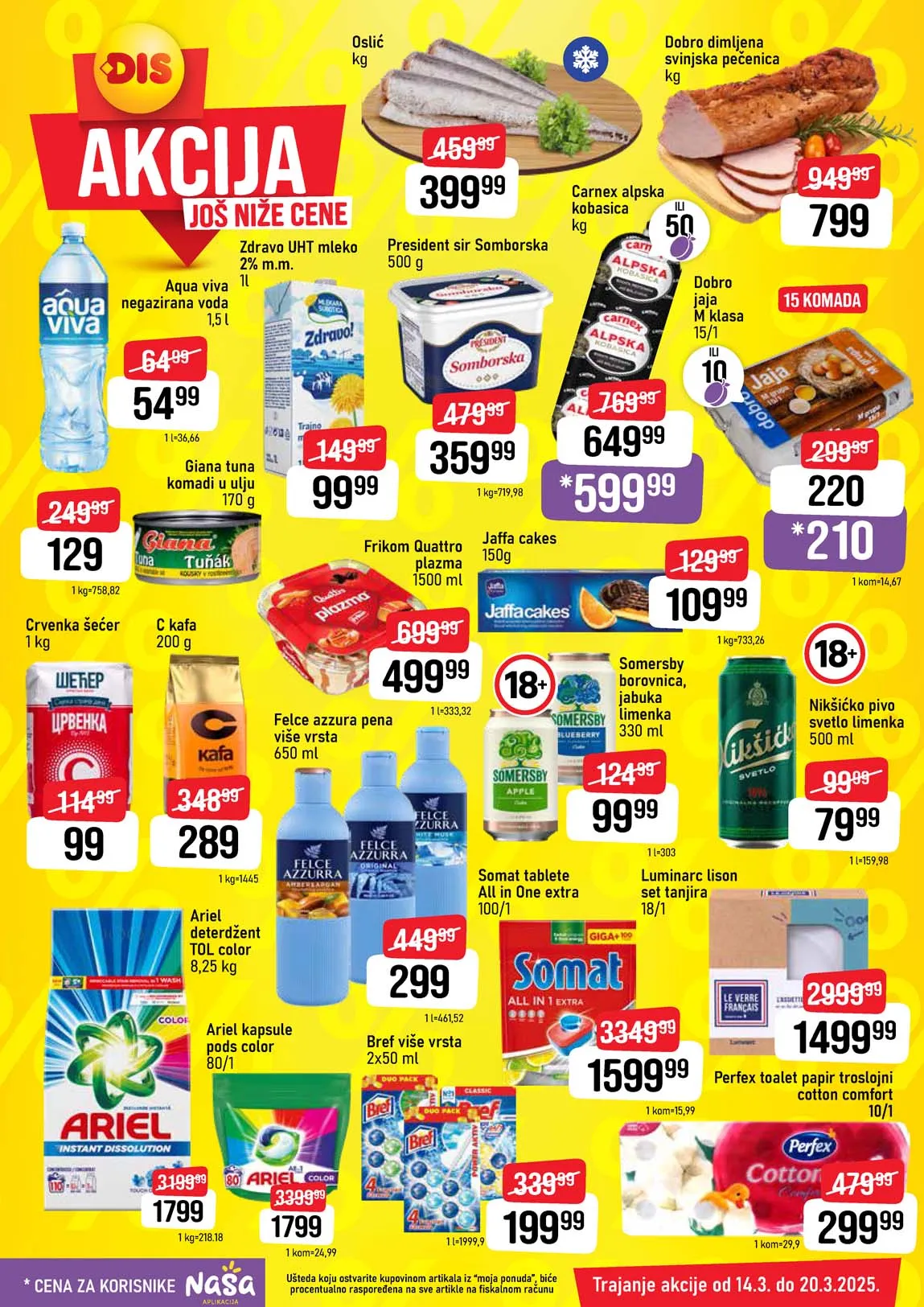 DIS market Nedeljna akcija sniženja do 20.03.2025