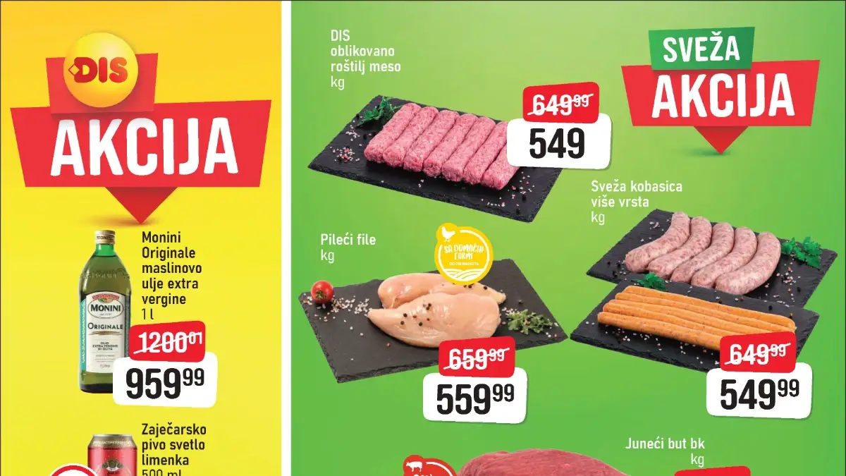 DIS katalog akcija do 21.05.2026 – meso, jagode, krompir i ulje na sniženju