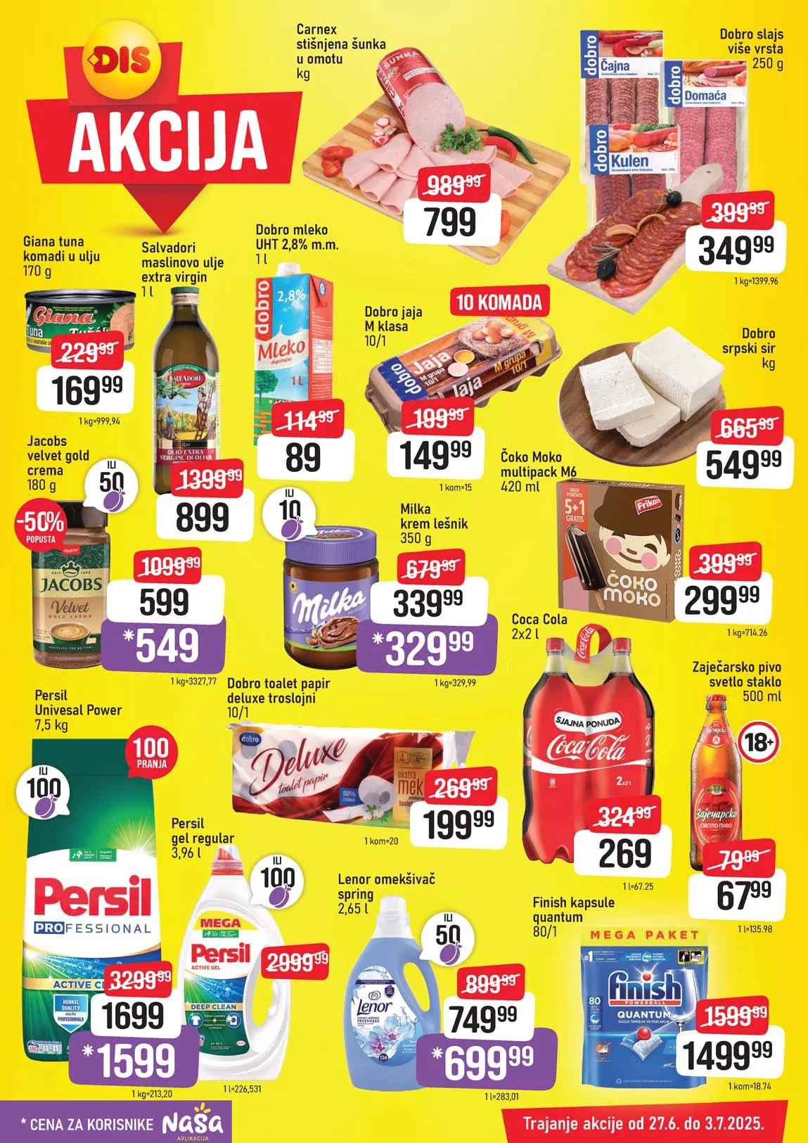DIS market Nedeljna i sveža akcija sniženja do 03.07.2025