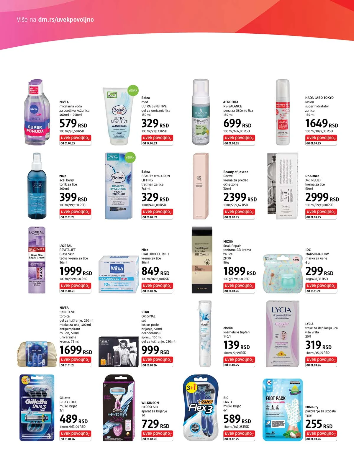 DM katalog akcija – proizvodi za higijenu i negu na popustu
