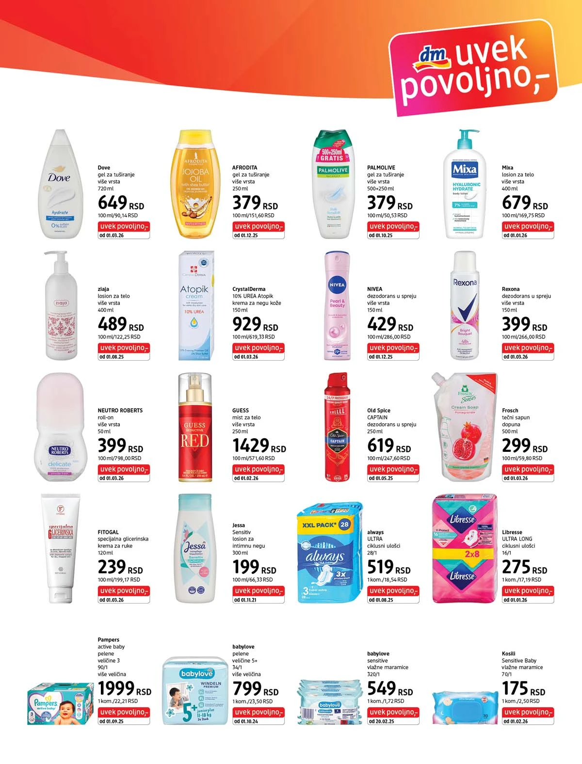 DM akcija katalog – proizvodi za negu i lepotu po sniženim cenama