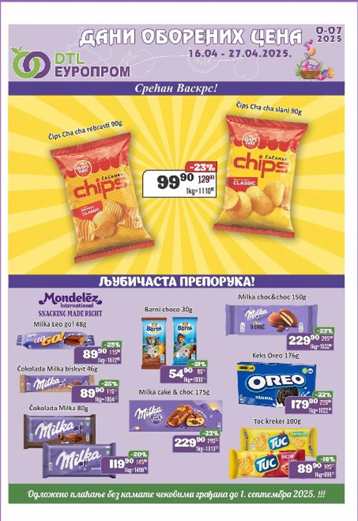 EUROPROM Akcija Dani oborenih cena sniženja do 27.04.2025