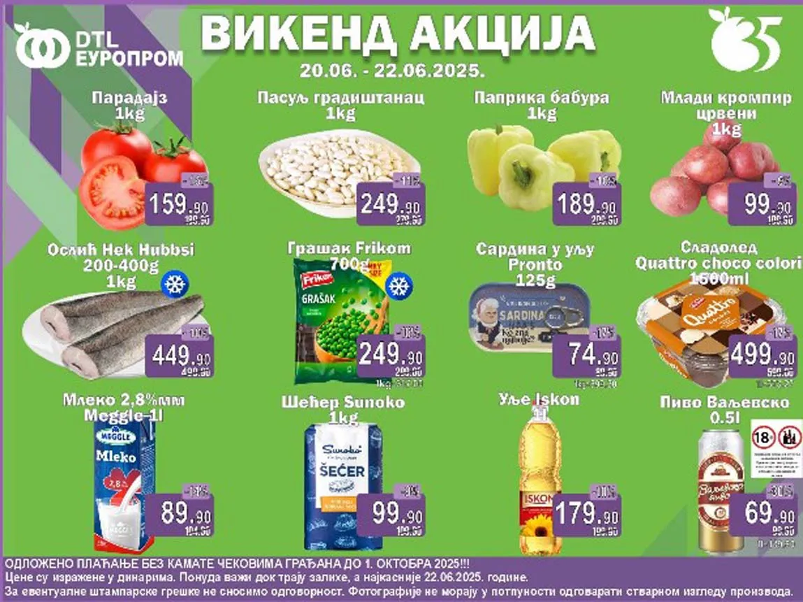 EUROPROM Vikend akcija sniženja do 22.06.2025