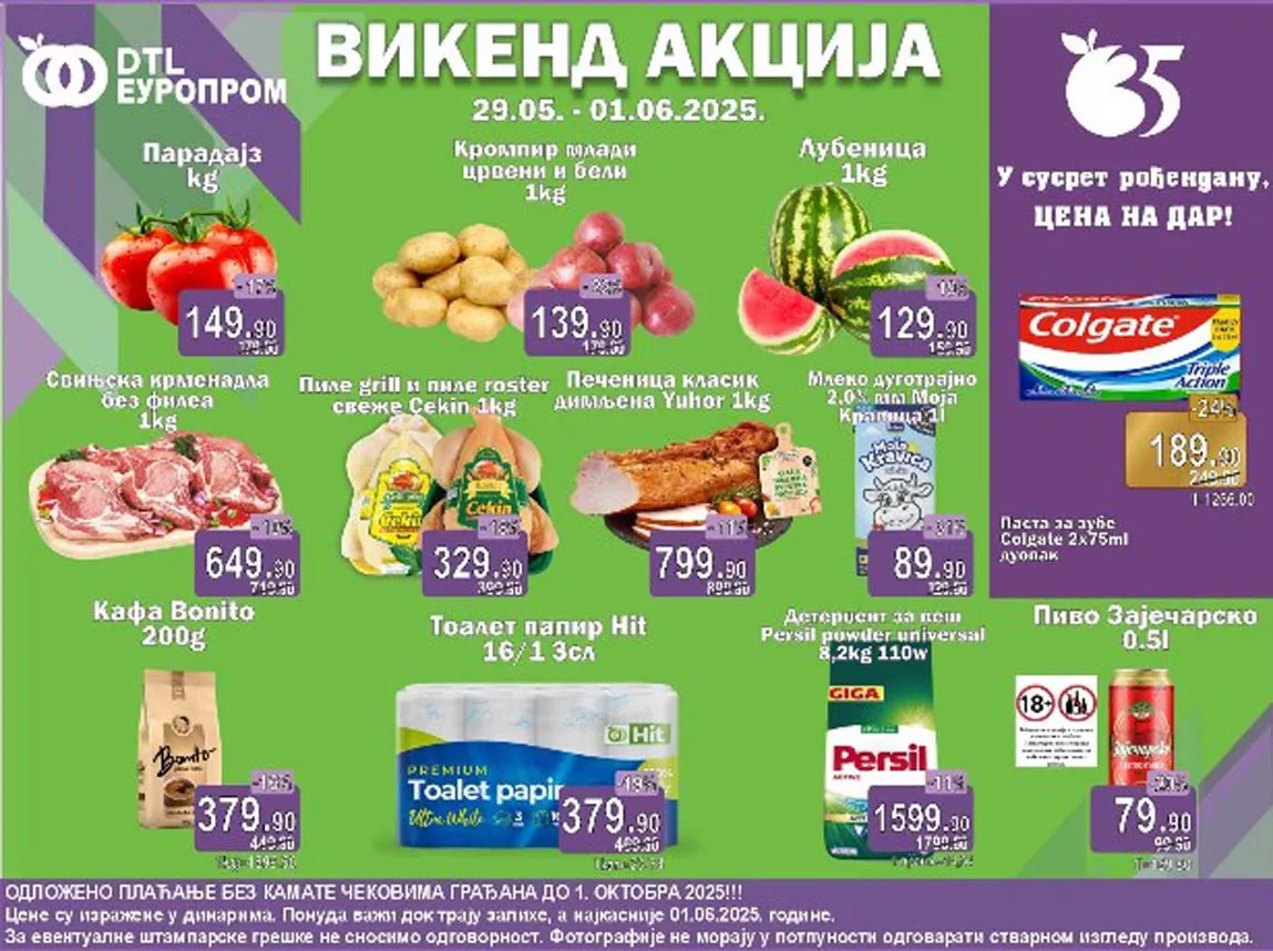EUROPROM Vikend akcija sniženja do 01.06.2025