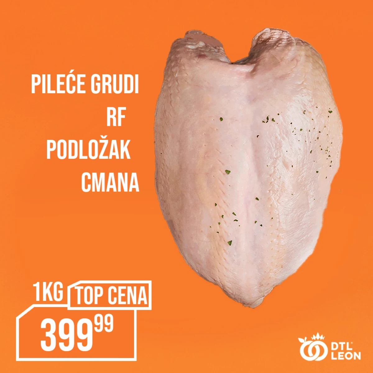 DTL Leon akcija maj 2026 pileće grudi RF podložak 1 kg top cena 399,99 din