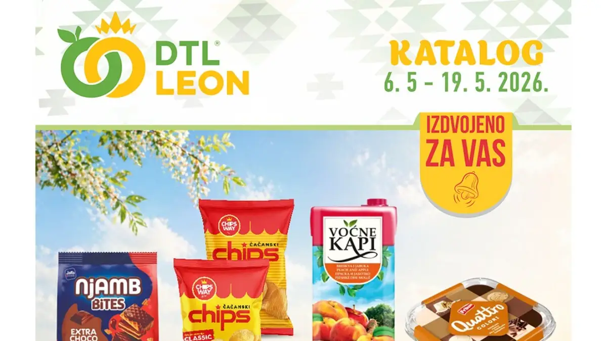 DTL Leon katalog akcija i sniženja do 31 posto – Quattro sladoled Ariel prašak i Bravo sok po hit cenama do 19.05.2026