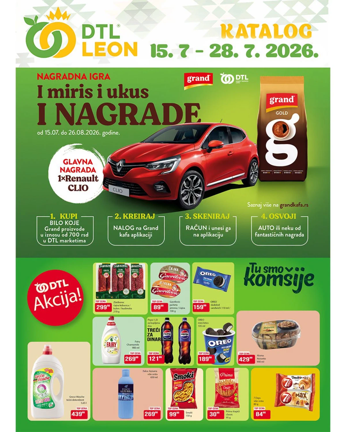 DTL Leon katalog od 15. do 28.07.2026. – prehrana, piće, kućna hemija i proizvodi za domaćinstvo po akcijskim cenama