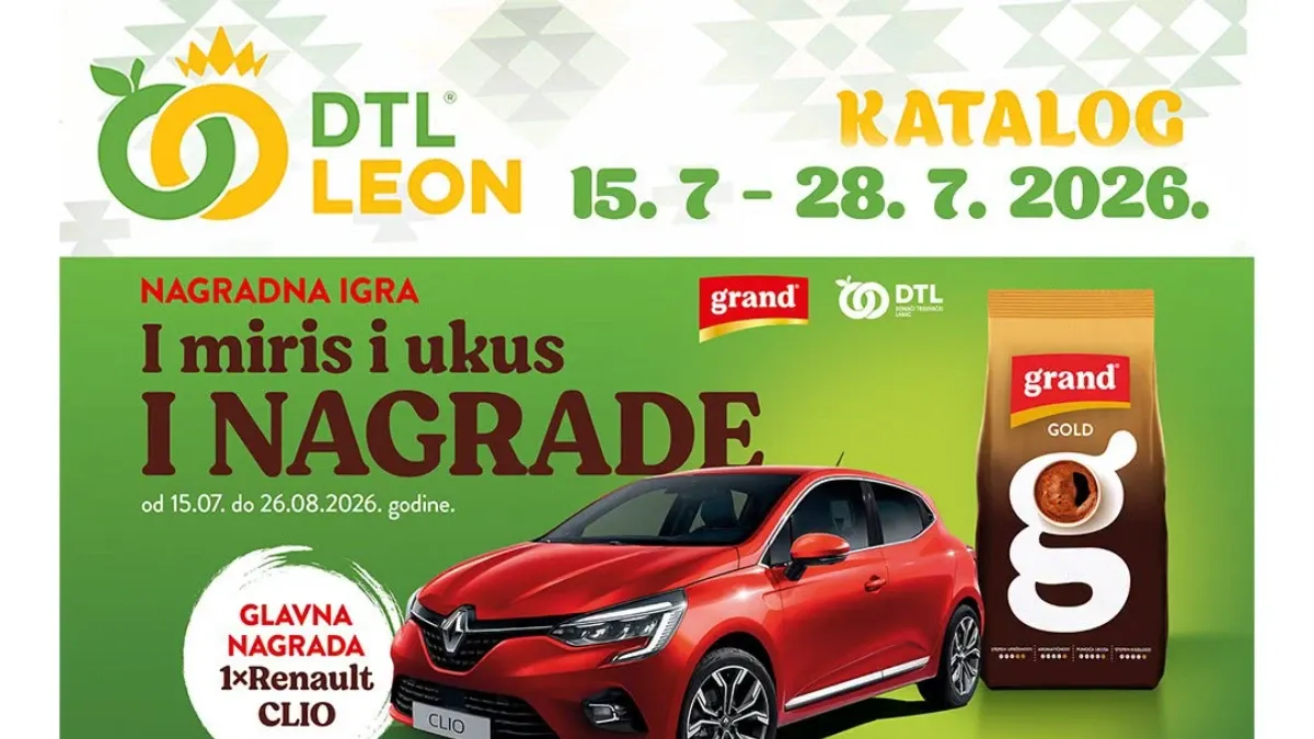 DTL Leon katalog od 15. do 28.07.2026. – prehrana, piće, kućna hemija i proizvodi za domaćinstvo po akcijskim cenama