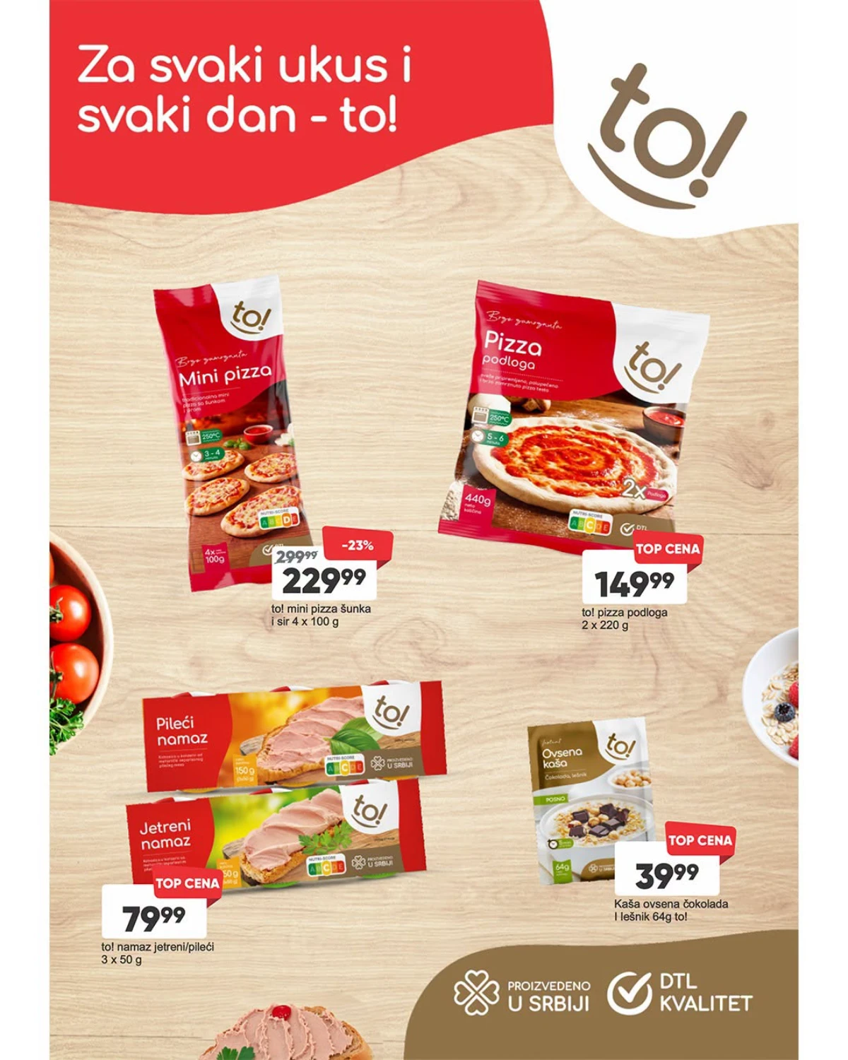 DTL Leon katalog strana 2 – to mini pizza, pizza podloga, namazi i ovsena kaša