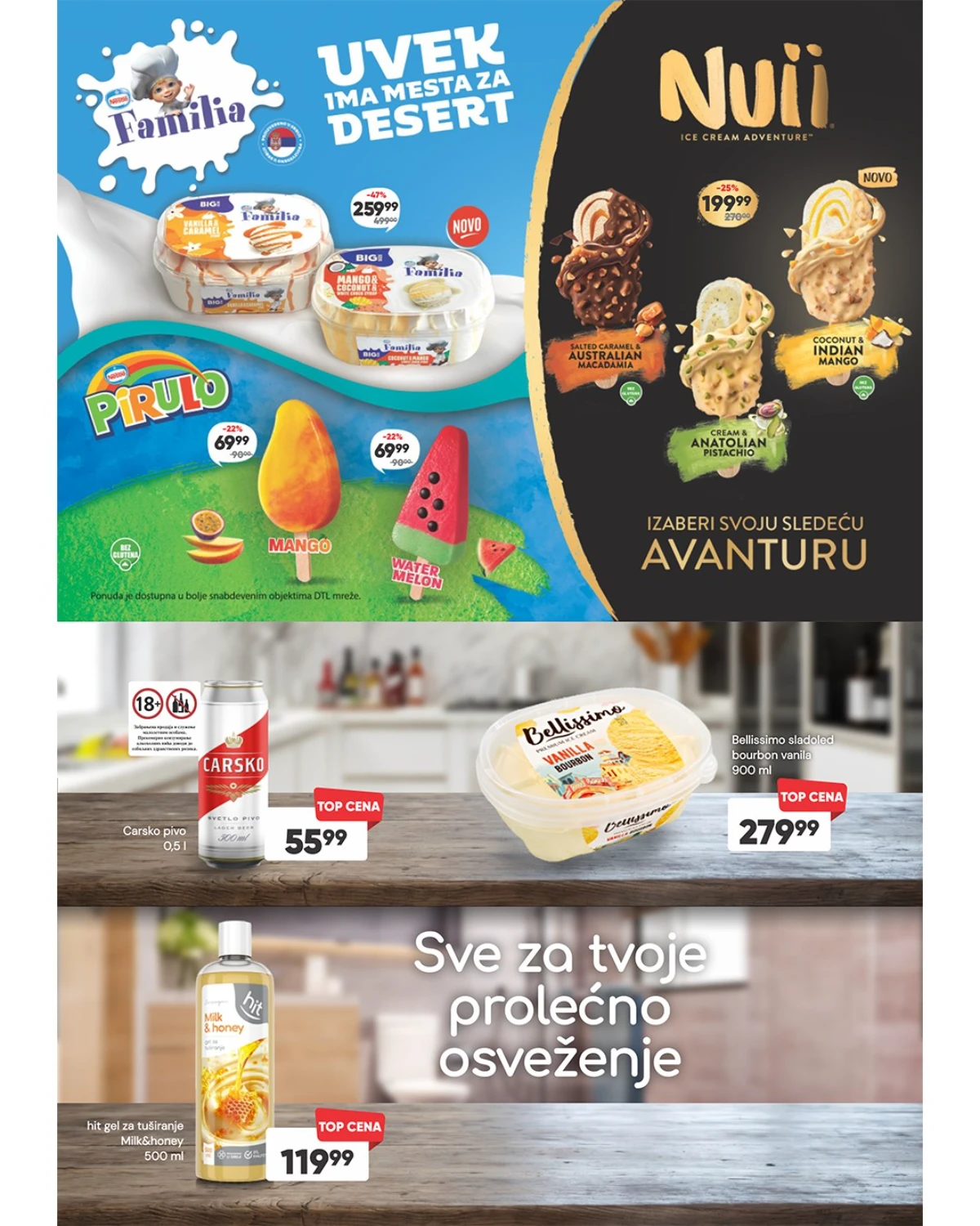 DTL Leon katalog strana 2 – sladoledi Nui, Familia, Pirulo i Bellissimo na sniženju do 02.06.2026