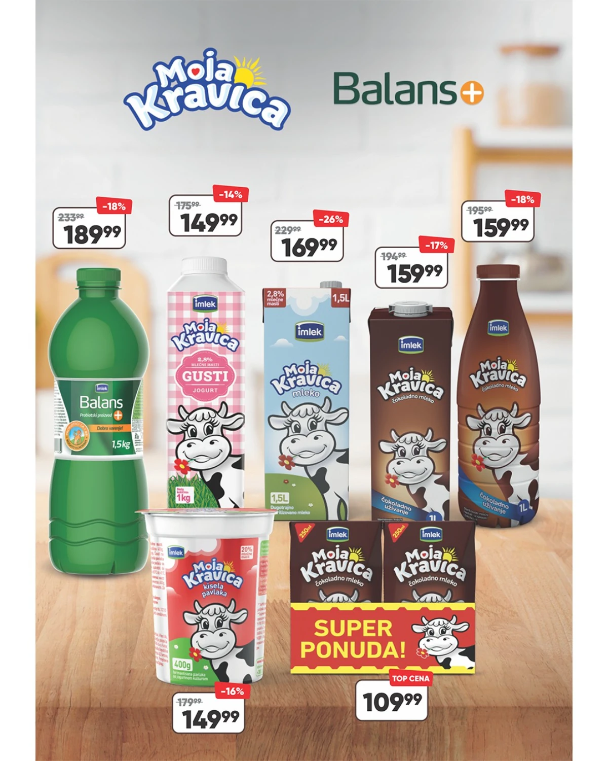 DTL Leon katalog strana 3 – Moja Kravica mleko, jogurt i Balans proizvodi po TOP cenama