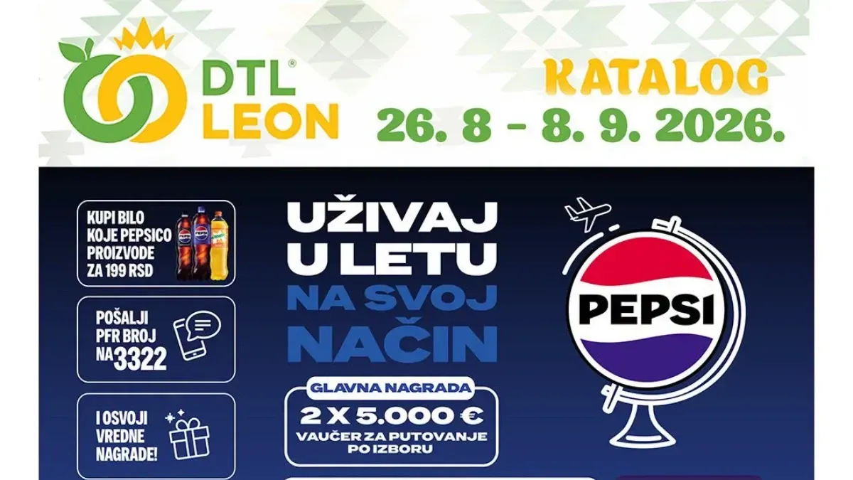 DTL Leon katalog od 26.08. do 08.09.2026. sa akcijskim cenama i nagradnom igrom