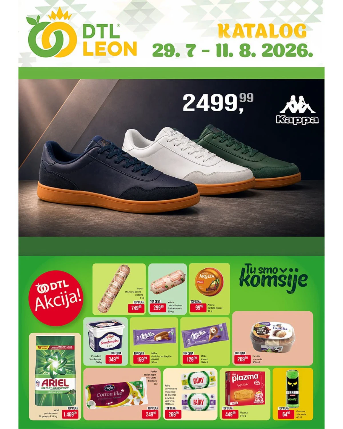 DTL Leon katalog od 29.07. do 11.08.2026. – akcijske cene prehrane, pića, kućne hemije, sladoleda i obuće
