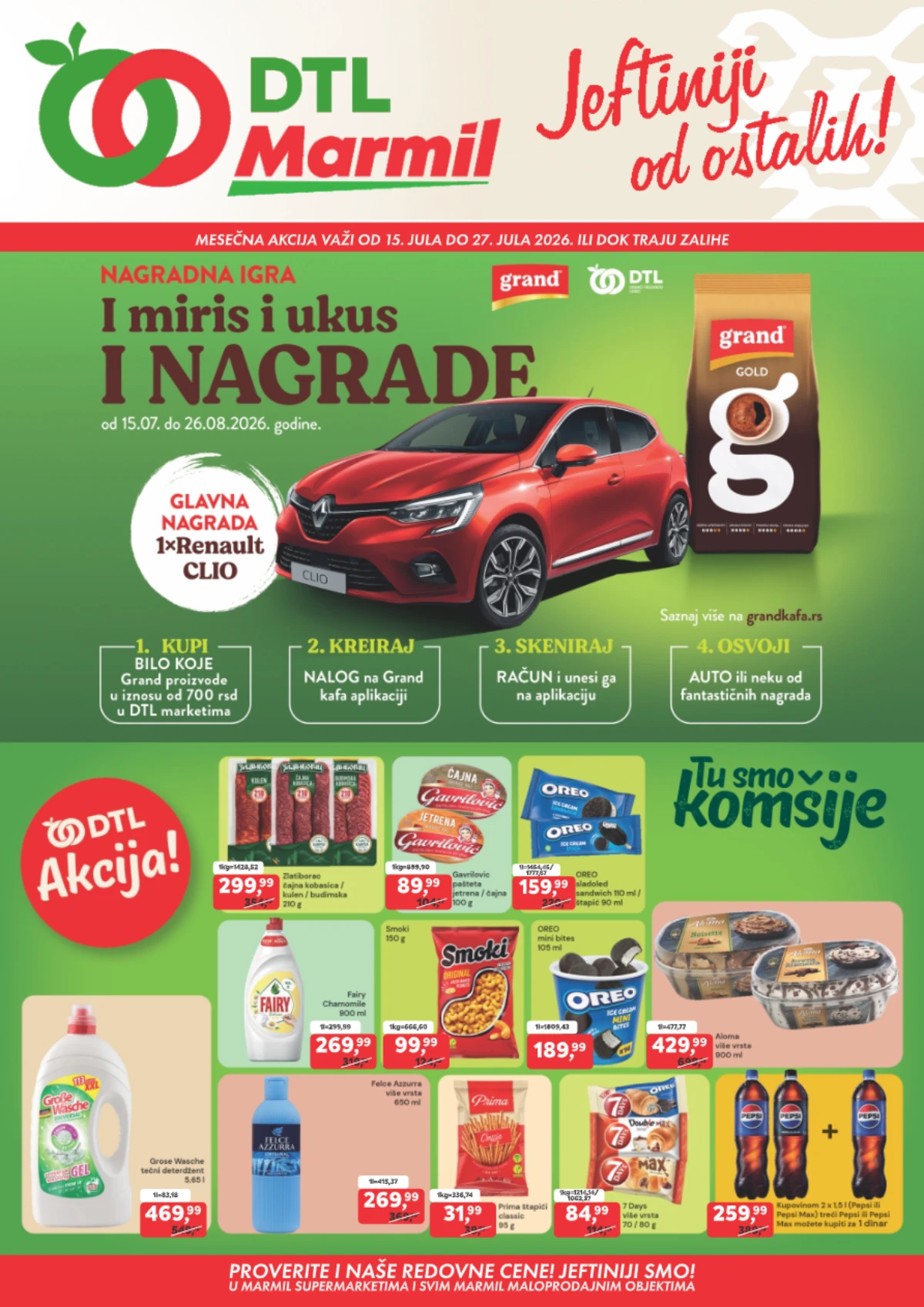 DTL Marmil katalog 15.07. do 27.07.2026. – popusti do 50% na prehranu, piće i proizvode za domaćinstvo