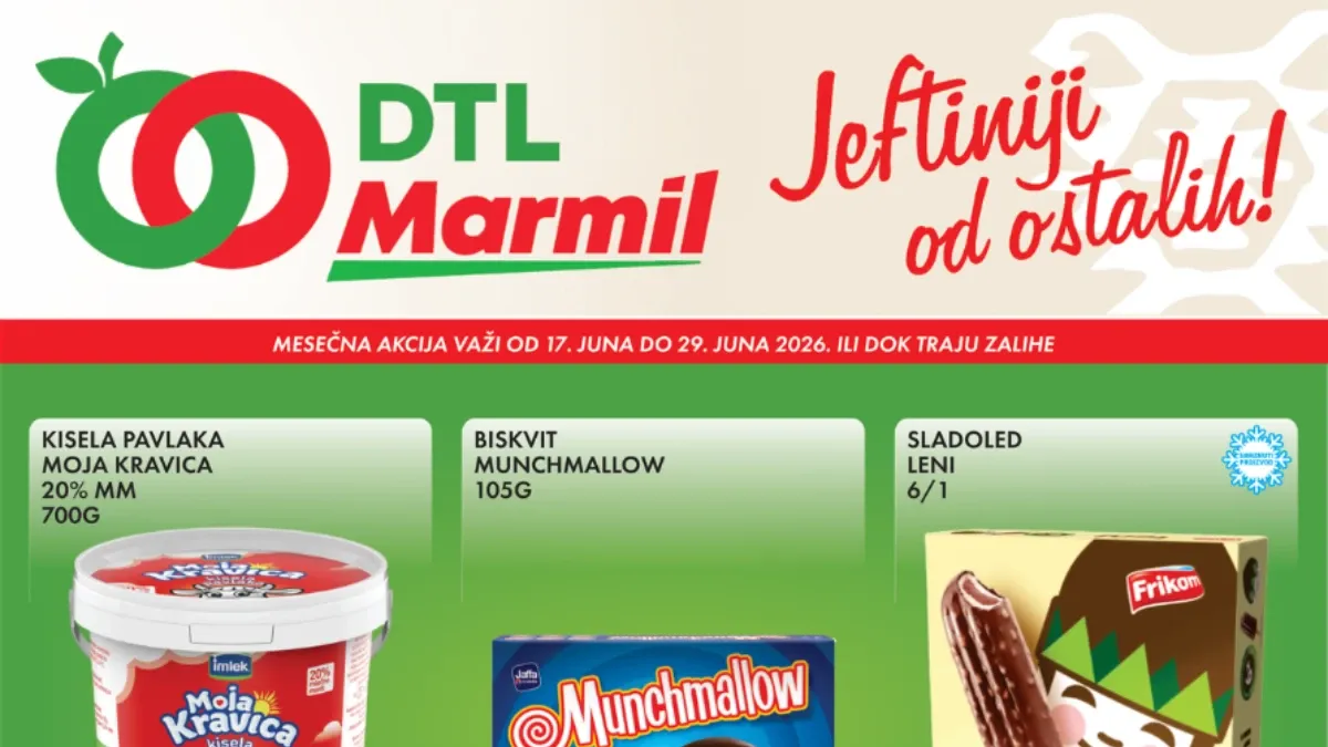 DTL Marmil akcija do 29.06.2026 – novi katalog sa popustima na prehranu, pića, slatkiše i kućnu hemiju