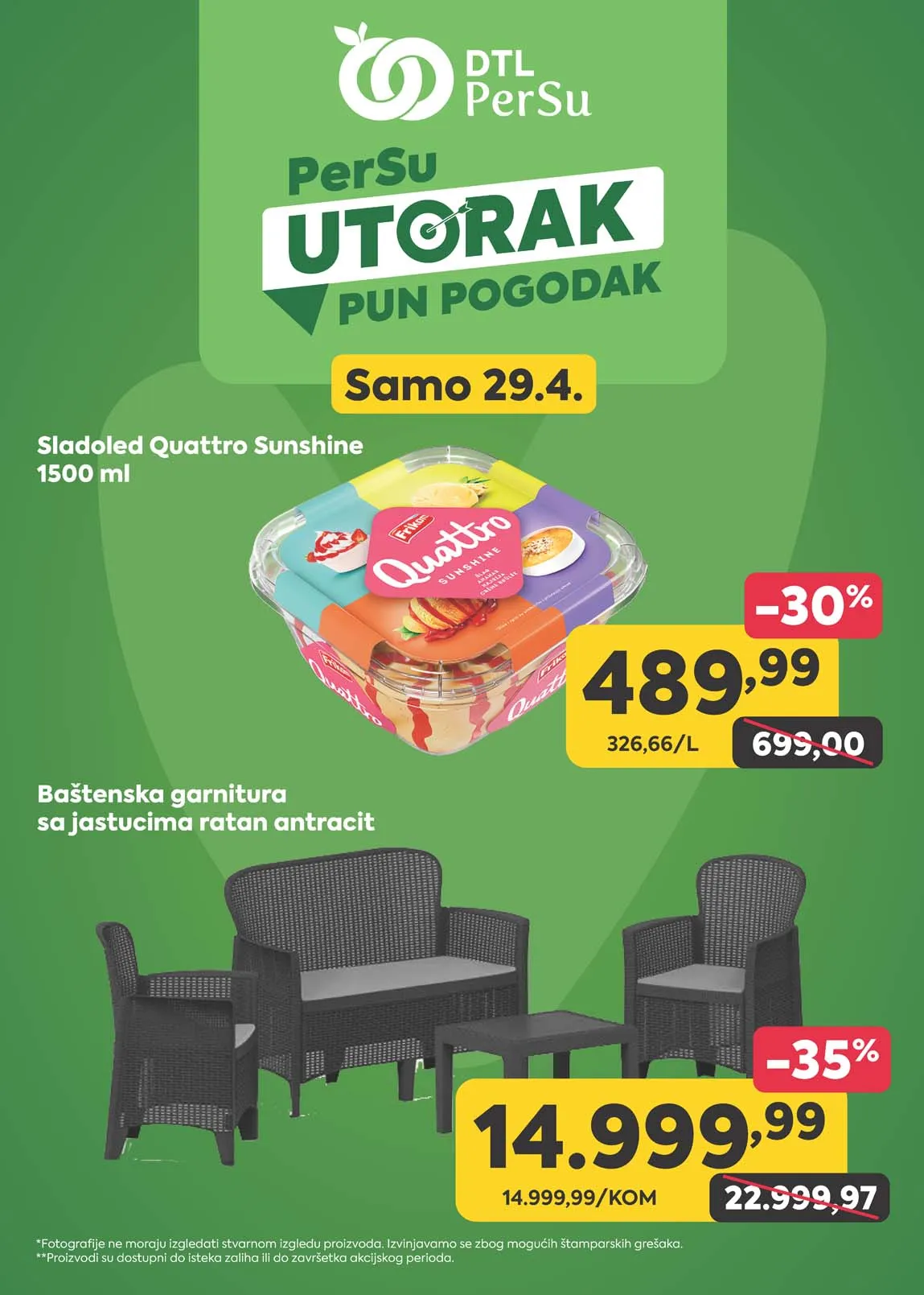 PERSU Marketi akcija Utorak pun pogodak sniženja za 29.04.2025 