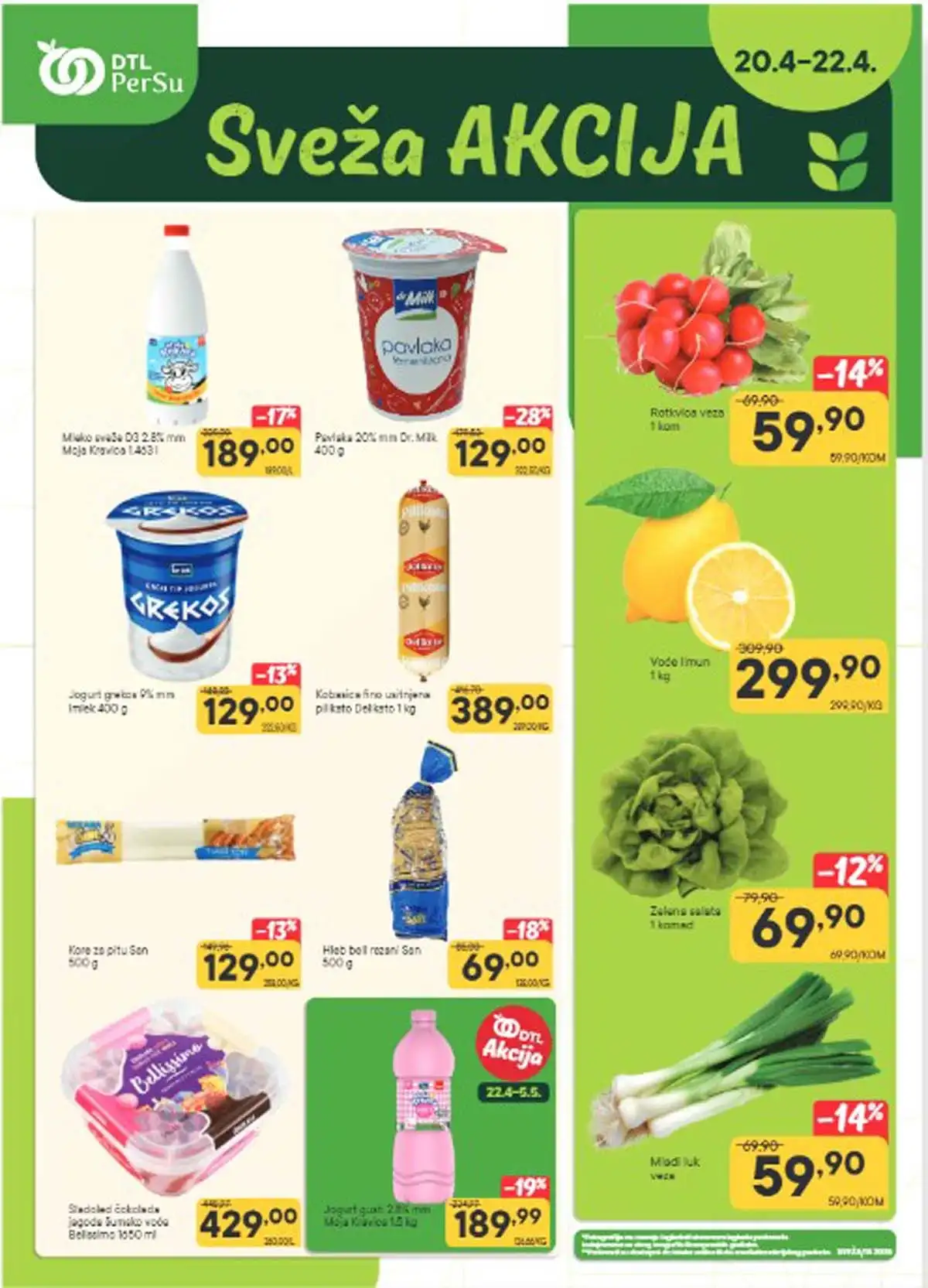 Persu katalog akcija sveža ponuda sniženja prehrane do 22. aprila 2026 prva strana