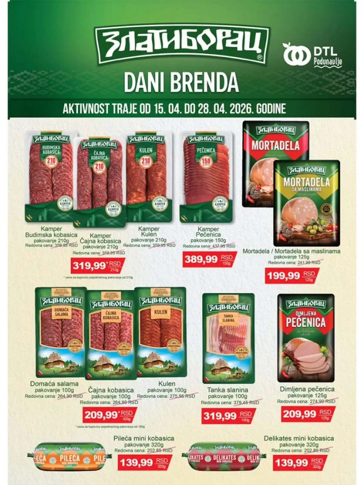 Podunavlje Zlatiborac proizvodi na sniženju april 2026 Srbija