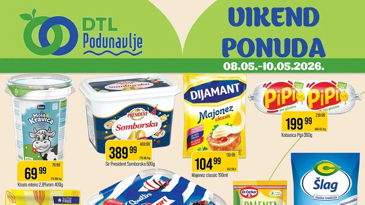 Podunavlje vikend akcija – kobasica 199,99 din, majonez 104,99 din i Somborska 389,99 din