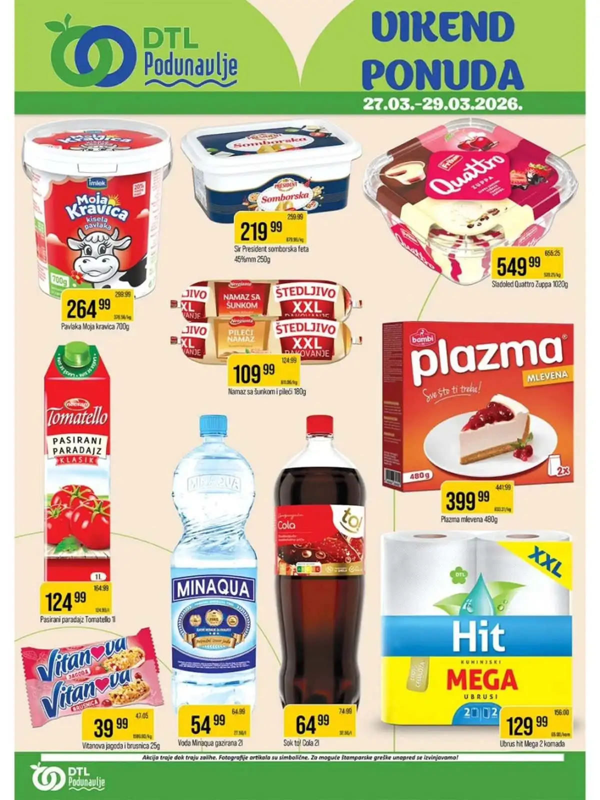 Podunavlje vikend akcija – sniženja na prehranu, pića i kućne proizvode do 29.03.2026