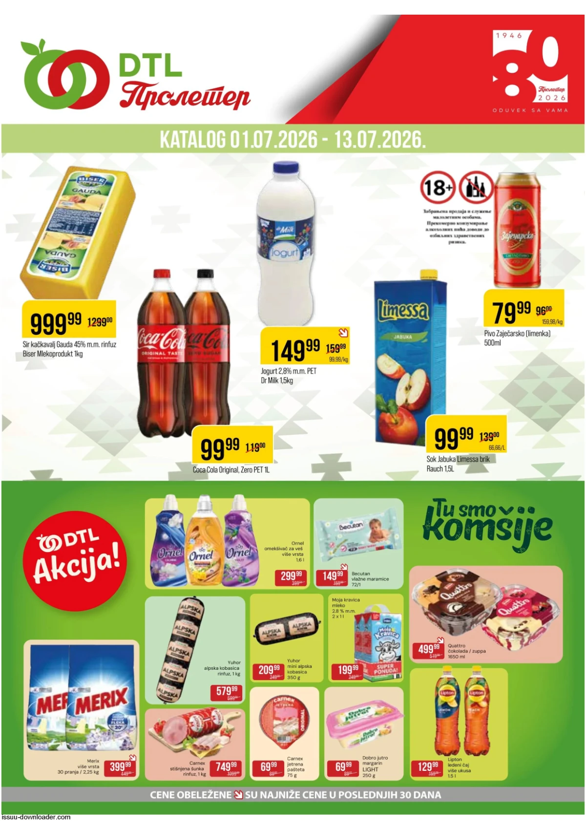 DTL Proleter katalog do 13.07.2026 sa akcijskim cenama i uštedama za svakodnevnu kupovinu