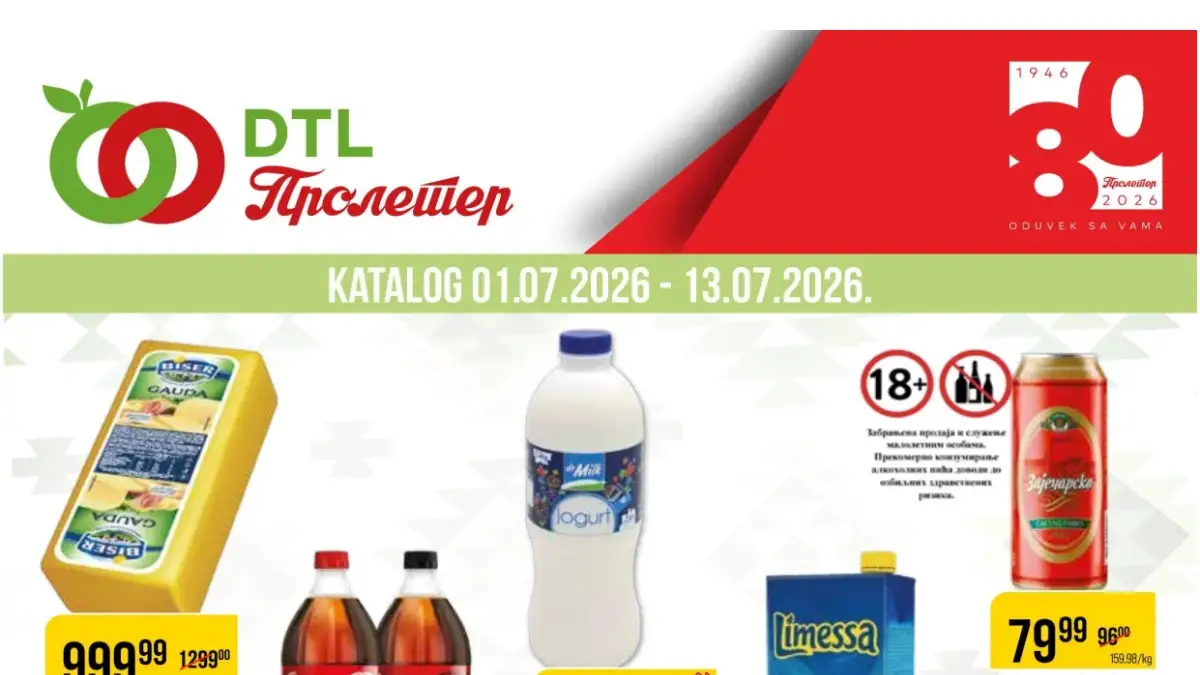 DTL Proleter katalog do 13.07.2026 sa akcijskim cenama i uštedama za svakodnevnu kupovinu