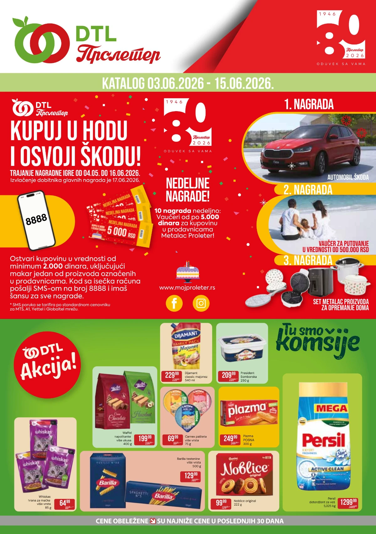 DTL Proleter katalog akcija do 15.06.2026 – Plazma, Persil, Barilla i proizvodi za svakodnevnu kupovinu