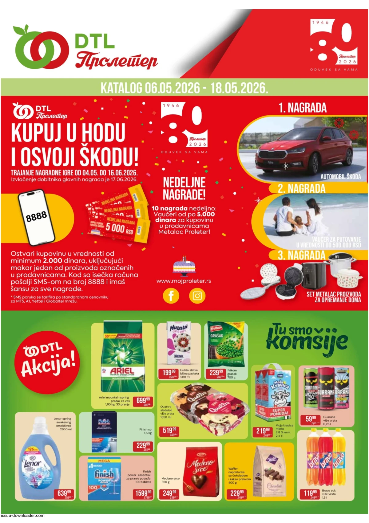 DTL Proleter katalog sniženja Ariel Finish Quattro Bravo sok do 18.05.2026