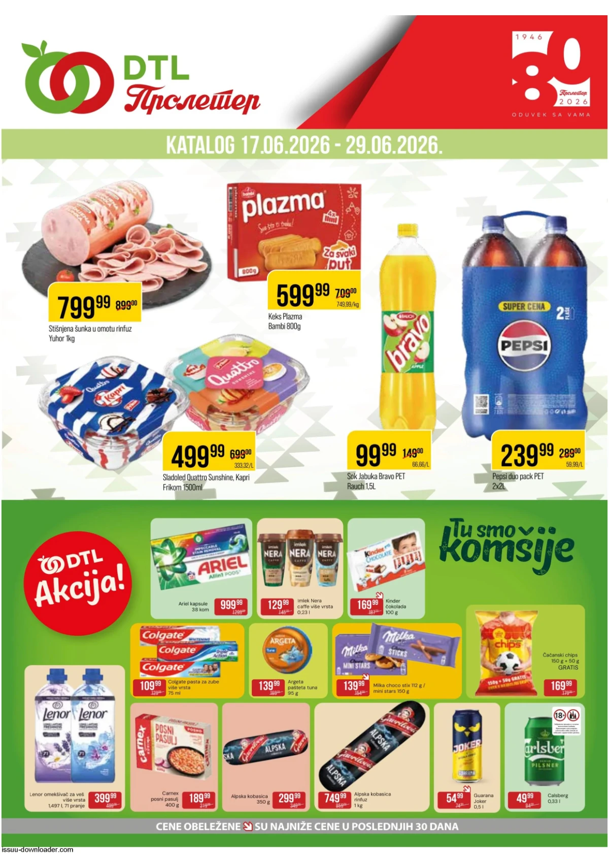 DTL Proleter katalog do 29.06.2026 – prehrana, piće, slatkiši i proizvodi za svakodnevnu kupovinu