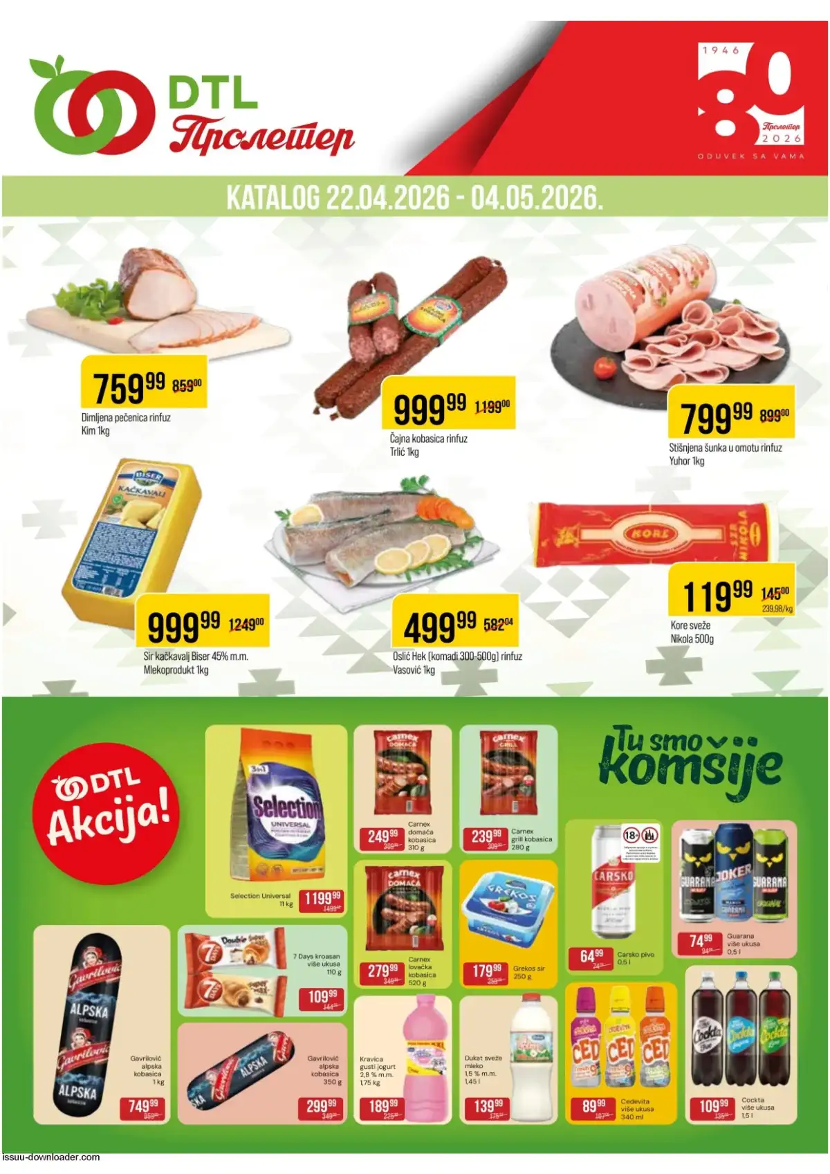 DTL Proleter nova akcija i katalog sniženja do 04. maja 2026. – prehrana i kućne potrepštine po sniženim cenama u Srbiji