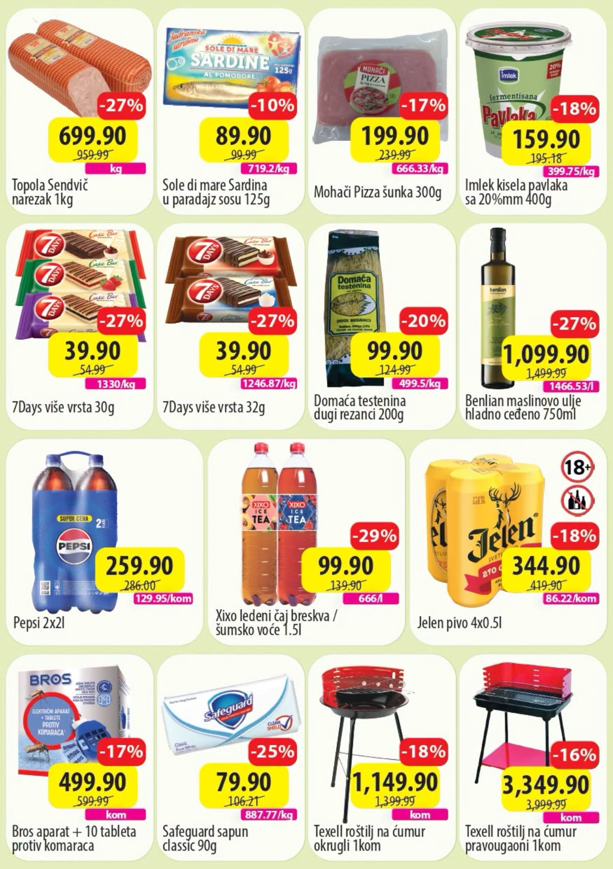 DTL SP Marketi TOP 7 katalog – prehrana, pića, kućna hemija, proizvodi za domaćinstvo i sezonske akcije