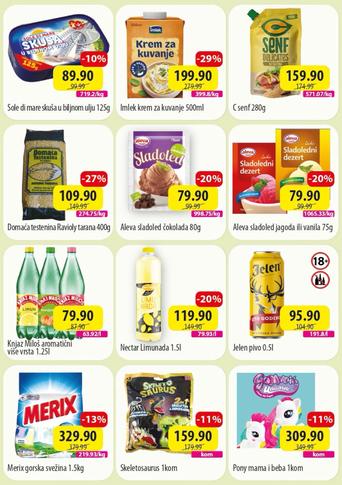 DTL SP Marketi TOP 7 akcija do 21.06.2026 – prehrana, piće, sladoledi i kućna hemija po akcijskim cenama