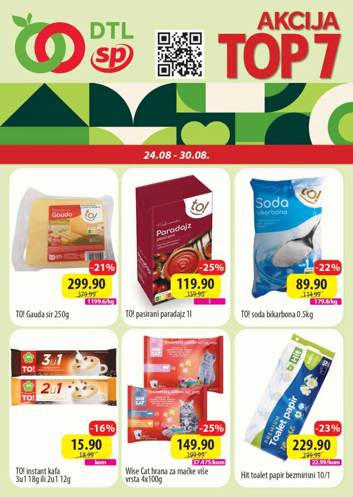 DTL SP marketi TOP 7 akcija od 24.08. do 30.08.2026. sa popustima do 25%
