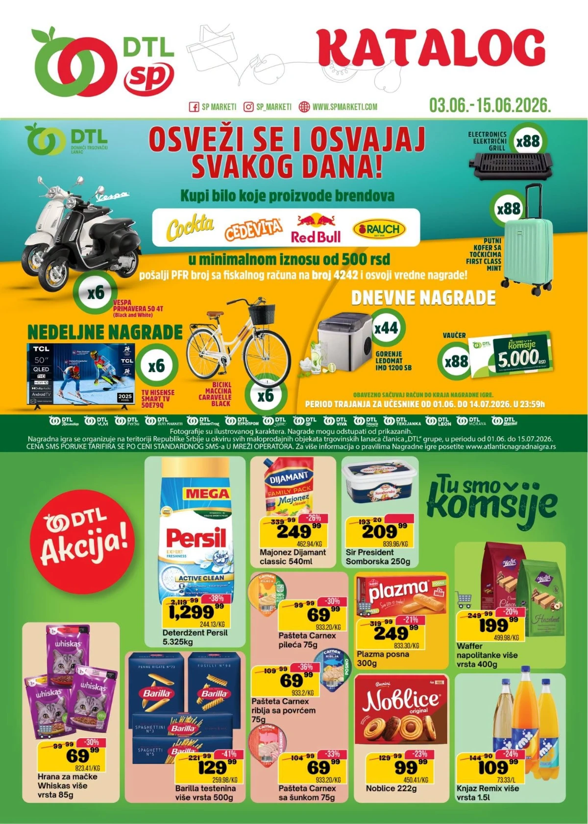SP Marketi katalog od 03.06. do 15.06.2026 – Persil, Dijamant majonez, President sir, Barilla testenina, Plazma i Carnex paštete na akciji