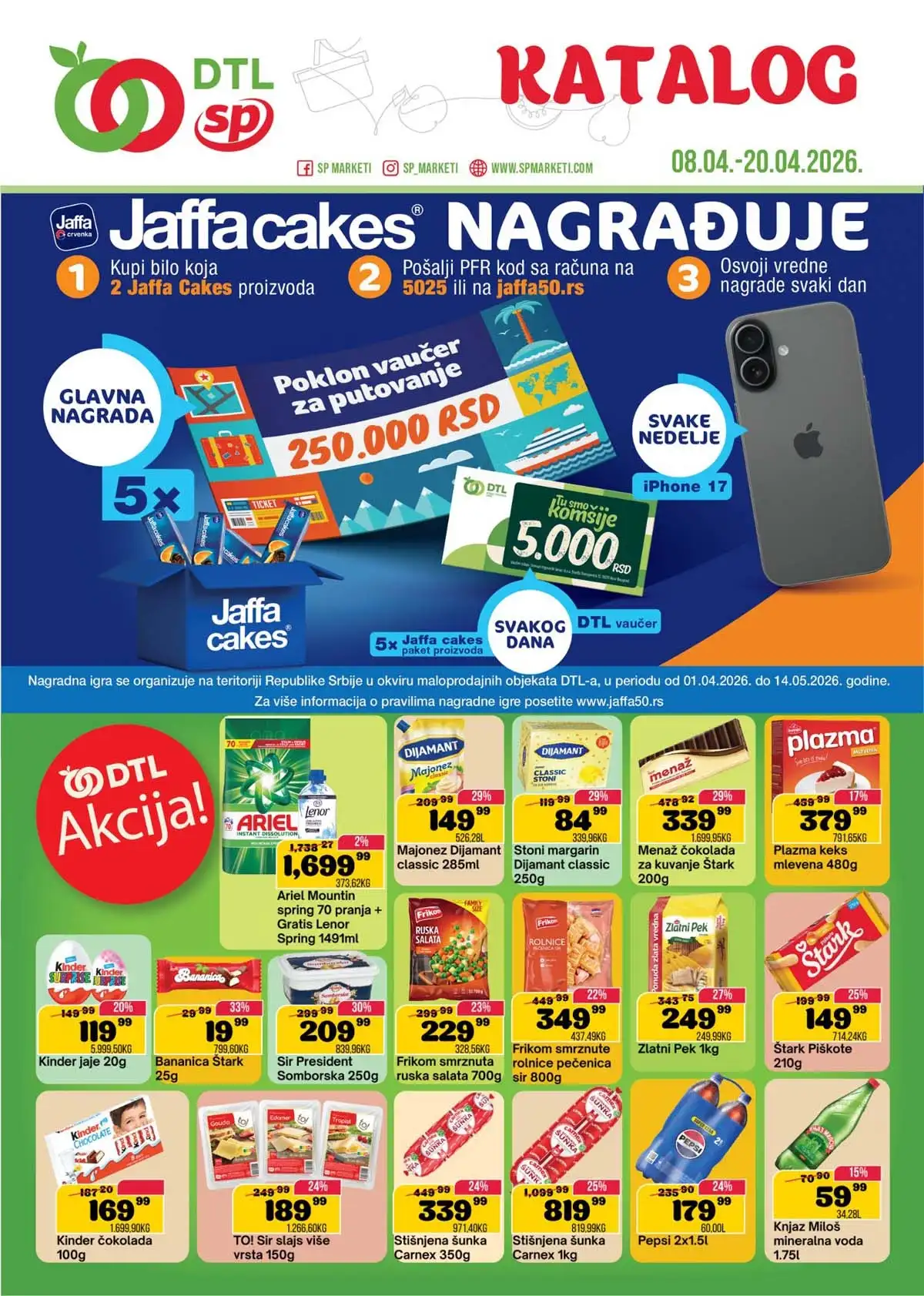 SP Marketi katalog velika akcija – sniženja na prehranu, piće i kućne potrepštine do 20. aprila 2026