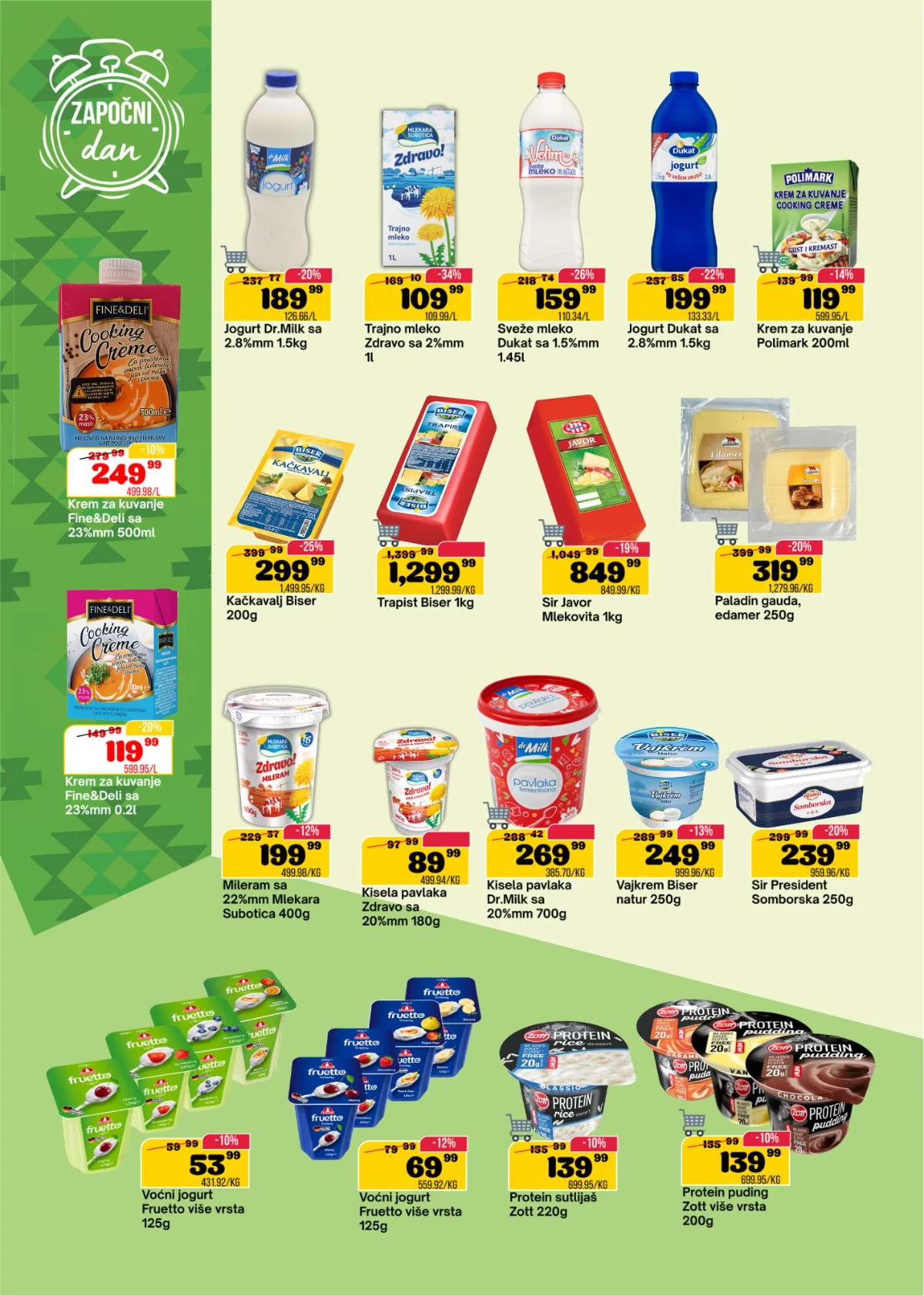 SP Marketi akcija sirevi, jogurti, mleko i pavlake po akcijskim cenama do 01.06.2026