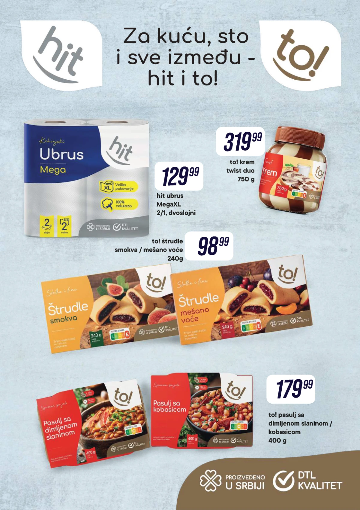 DTL Tekijanka katalog strana 2 – robna marka Hit i TO! proizvodi na akciji