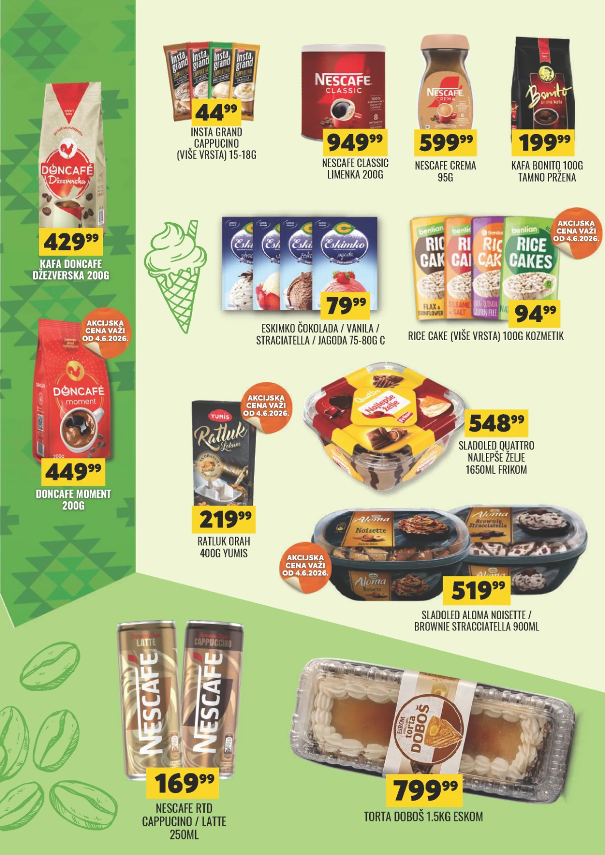 DTL Tekijanka katalog do 15.06.2026 – DonCafe, Nescafe, Quattro, Aloma i torte na akciji