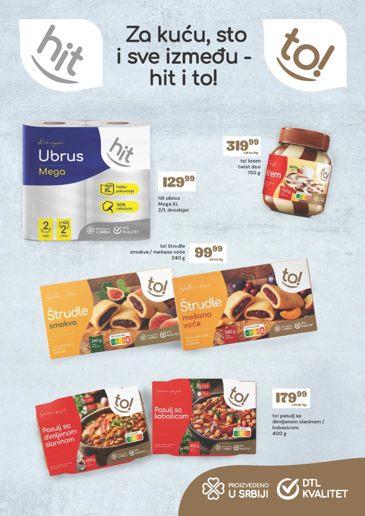 DTL Viva katalog do 13.07.2026 – TO! proizvodi, ubrusi, štrudle, krem i gotova jela na akciji