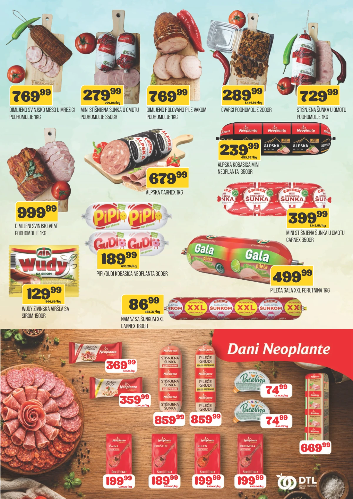 DTL Viva katalog do 13.07.2026 – šunke, kobasice, vrat i Neoplanta proizvodi na sniženju