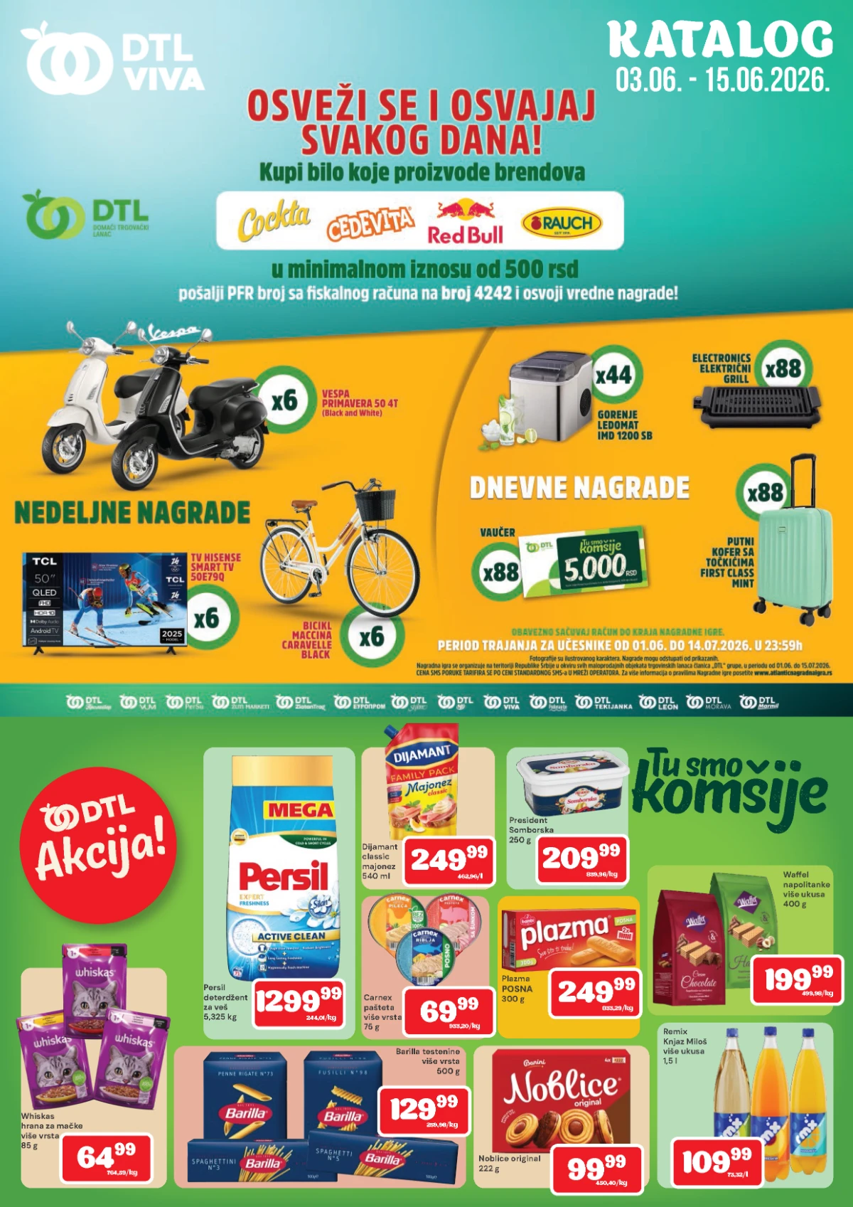 DTL Viva akcija od 03.06. do 15.06.2026 sa popustima na Plazmu, Persil, Dijamant i druge proizvode